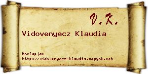 Vidovenyecz Klaudia névjegykártya