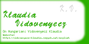 klaudia vidovenyecz business card